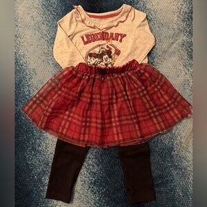 18M-Disney’s 3 piece Minnie and friends collegiate outfit w/plaid skirt (TARGET)